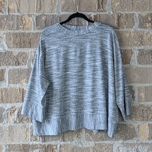 Go Lightly Space Dye Gray Boxy Top One Size Made in USA